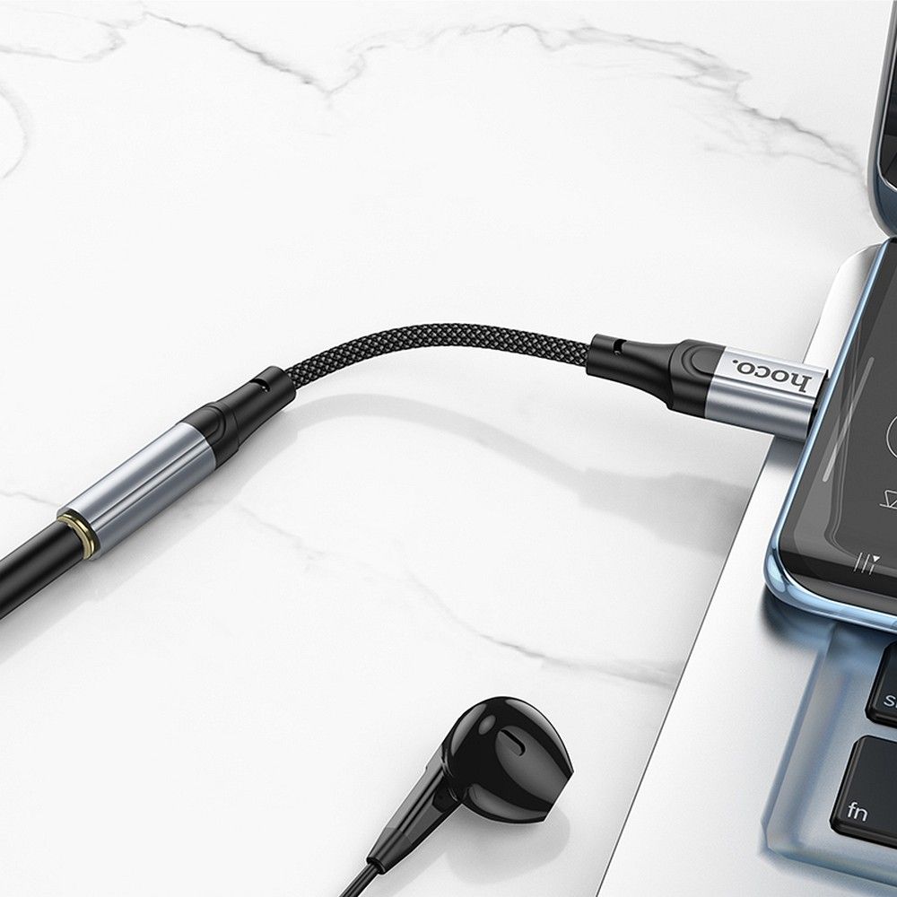 Audioadapter USB-C - 3.5mm HOCO LS36, Grå
