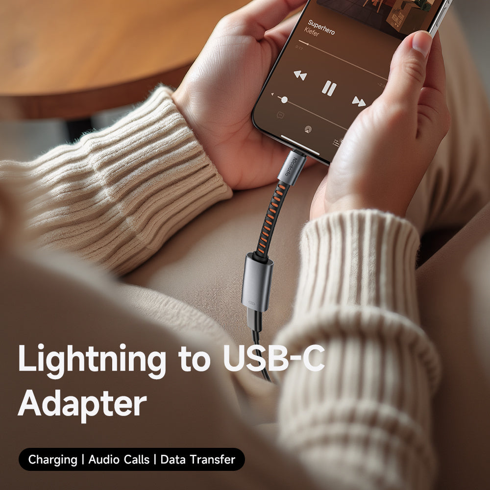 USB-C til Lightning McDodo lydadapter CA-4870, Grå