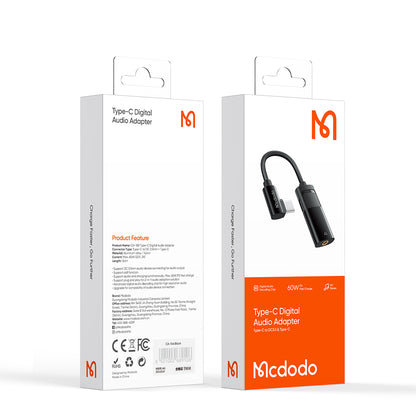 USB-C Audioadapter - USB-C / 3.5mm McDodo CA-1880, Svart