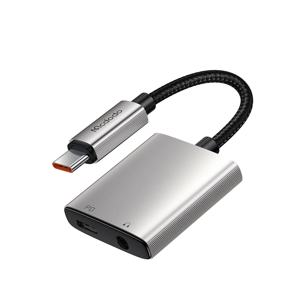 Audioadapter USB-C - USB-C / 3.5mm McDodo CA-5050 Wales, Grå