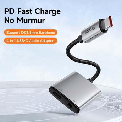 Audioadapter USB-C - USB-C / 3.5mm McDodo CA-5050 Wales, Grå