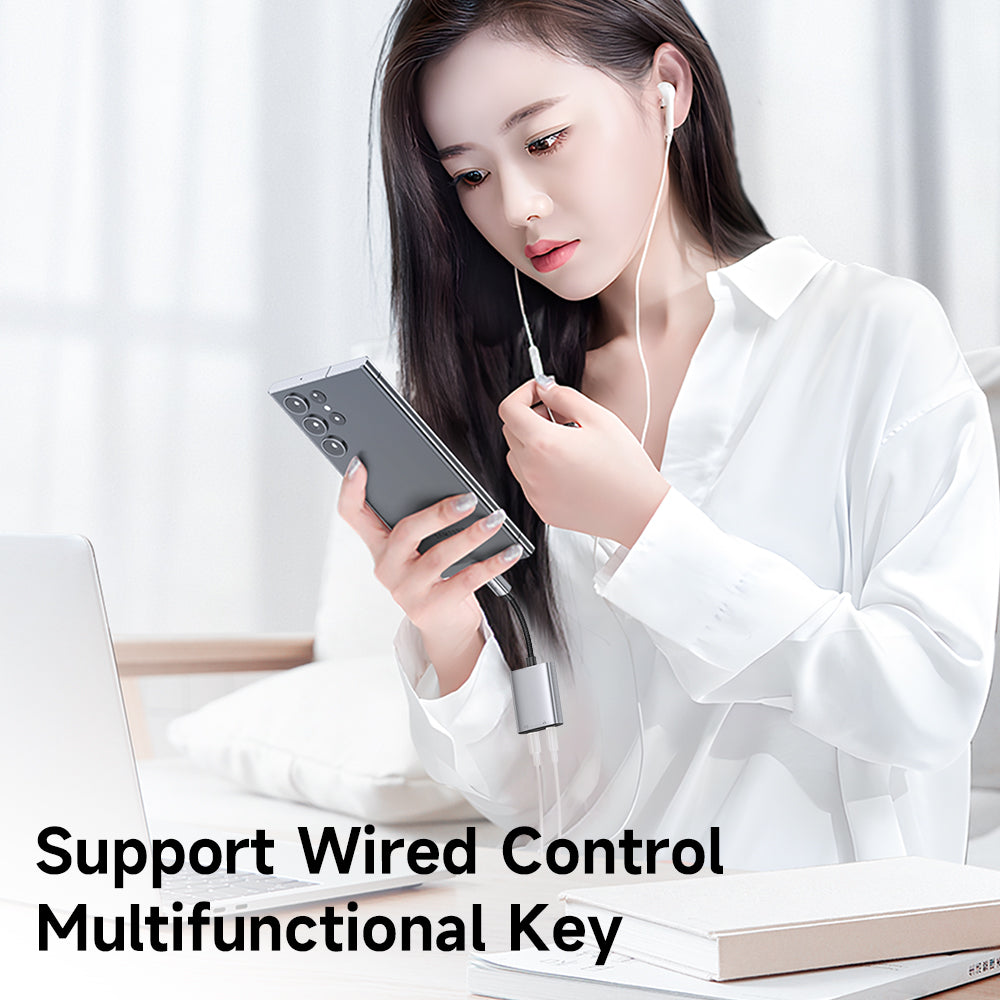 Audioadapter USB-C - USB-C / 3.5mm McDodo CA-5050 Wales, Grå