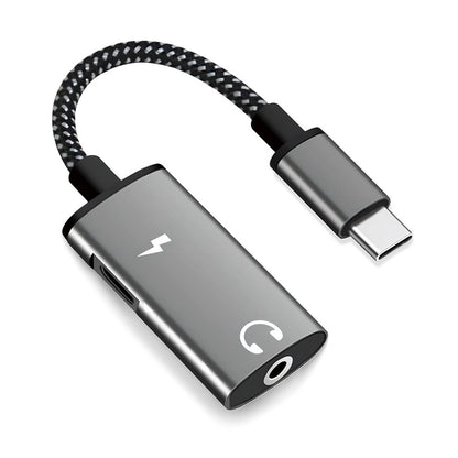 USB-C lydadapter - USB-C / 3.5mm Techsuit AC22 AcustiCore, Grå