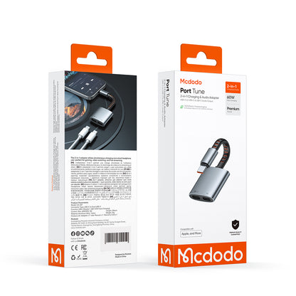 USB-C lydadapter - USB-C / USB-C McDodo CA-3370, Grå