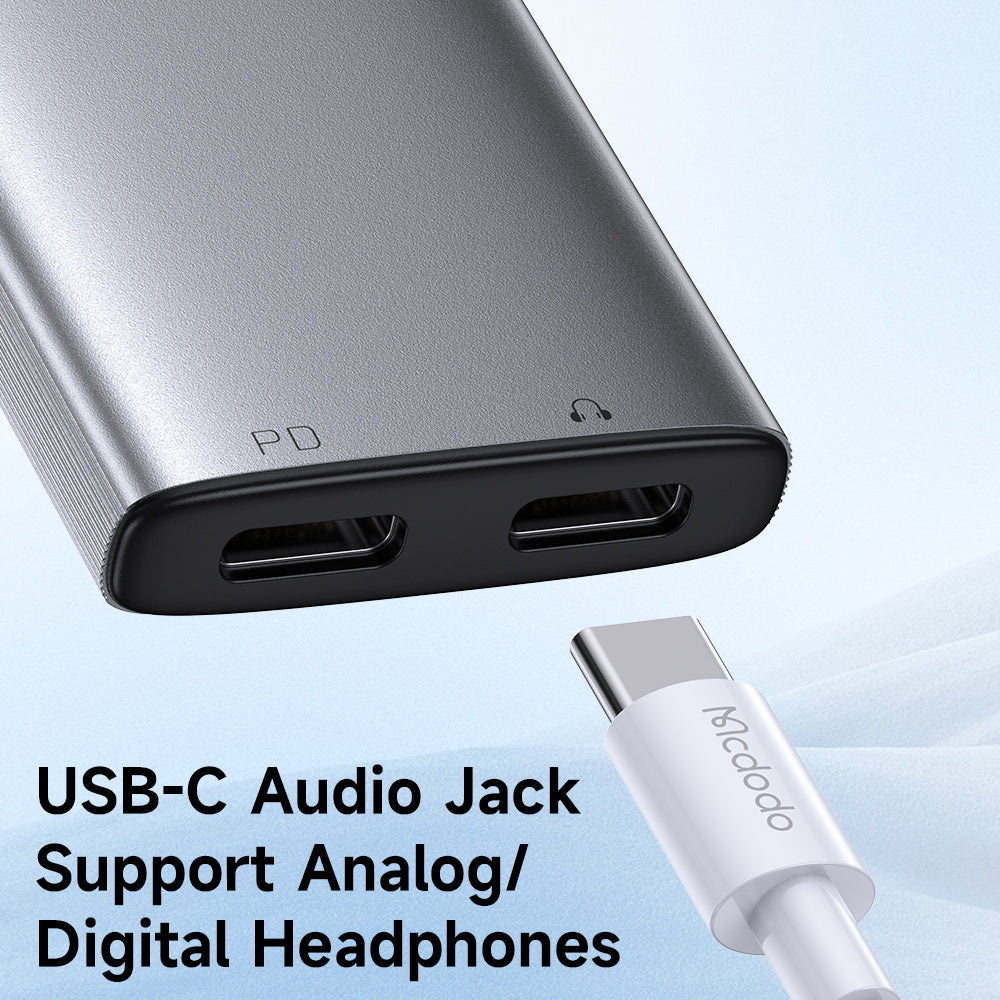 Audioadapter USB-C - USB-C / USB-C McDodo CA-5570 Wales, Grå