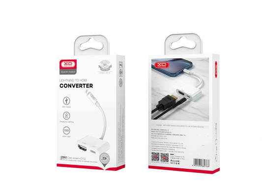 Audio- og videoadapter Lightning - HDMI / Lightning XO Design HUB005, Hvit