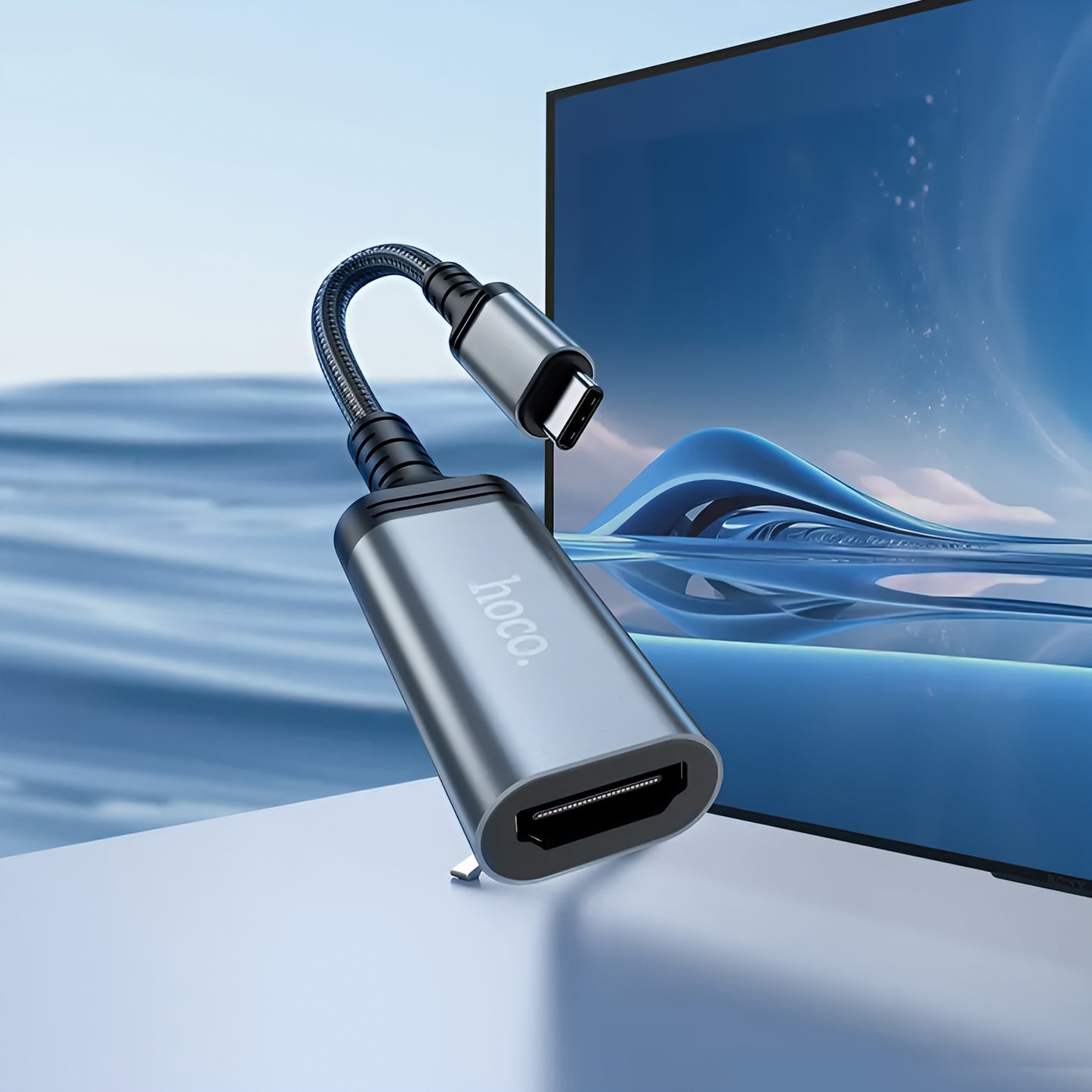 Audio- og videoadapter USB-C - HDMI HOCO UA43A, Grå