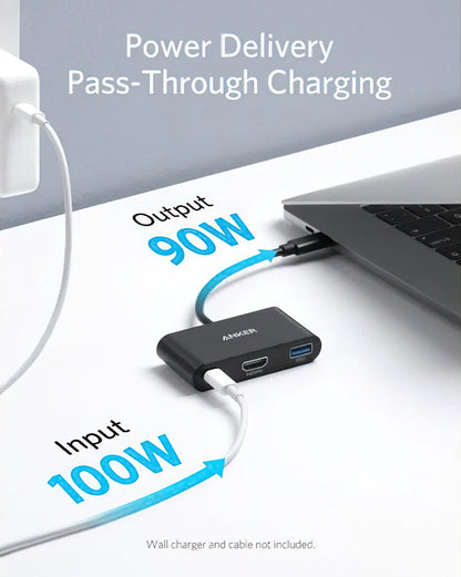 Audio- og videoadapter USB-C - USB-C / HDMI / USB-A Anker PowerExpand, Svart A8339HA1