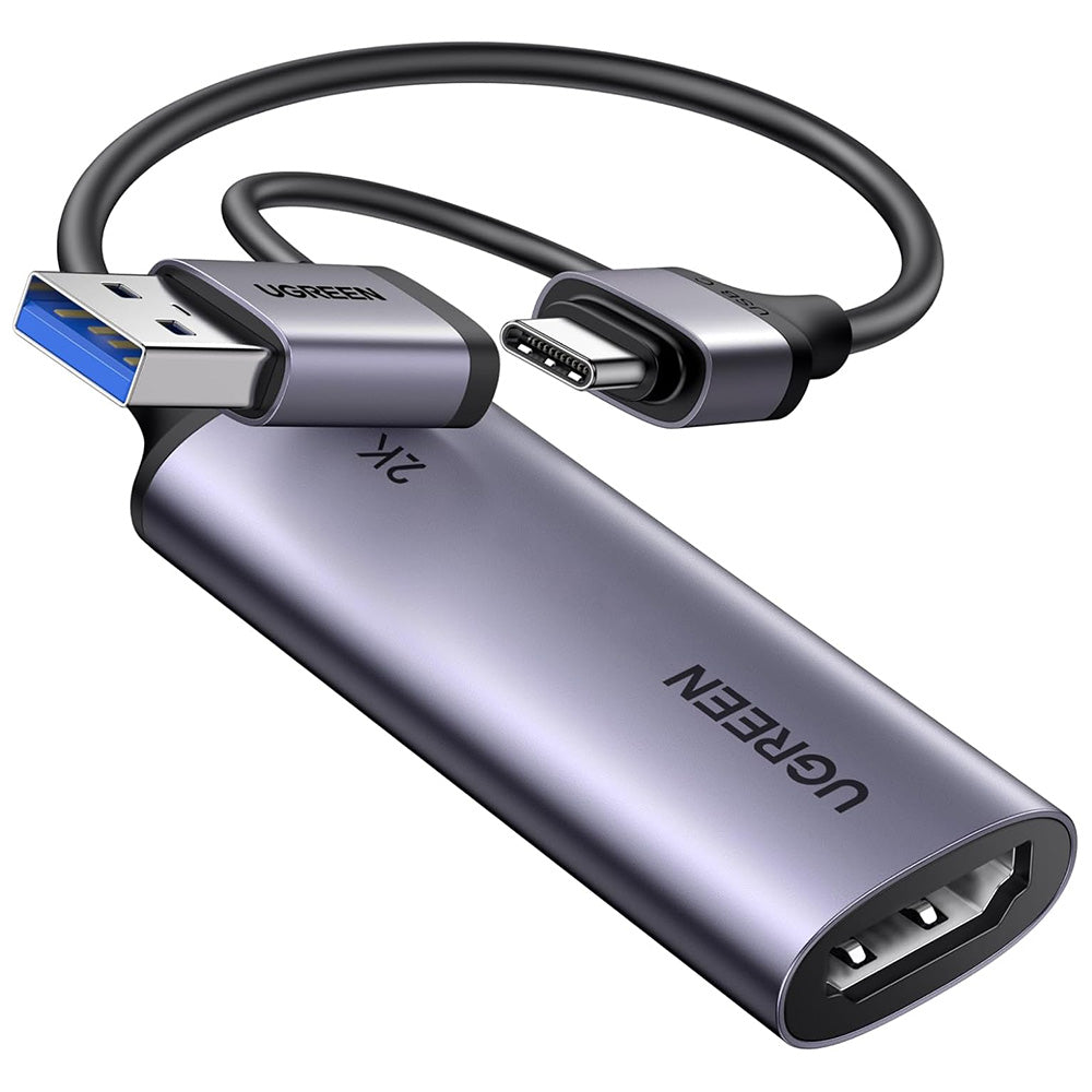Audio- og videoadapter USB-A / USB-C - HDMI UGREEN CM629 (15389), Grå