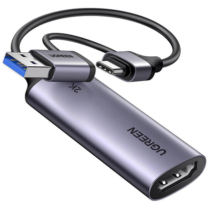 Audio- og videoadapter USB-A / USB-C - HDMI UGREEN CM629 (15389), Grå