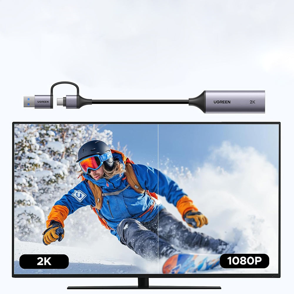 Audio- og videoadapter USB-A / USB-C - HDMI UGREEN CM629 (15389), Grå