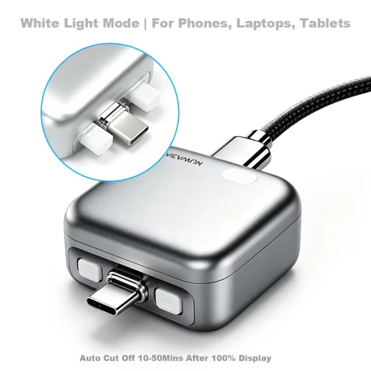Forward KH-51 USB-C Auto Disconnect Adapter for Power Supply with Automatic Disconnection and Battery Protection, Sølv