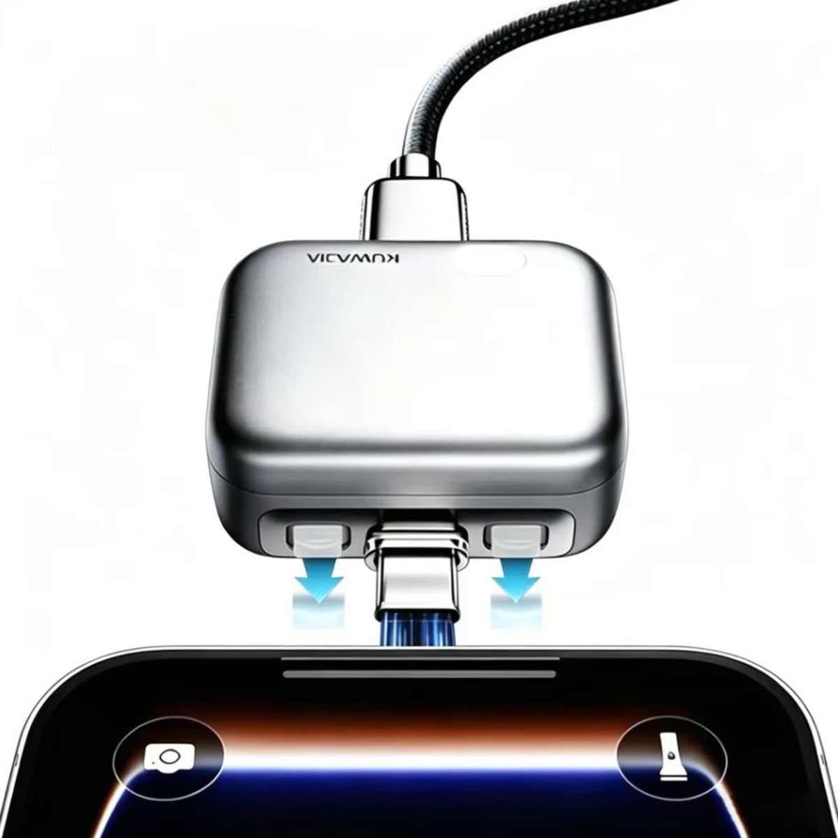 Forward KH-51 USB-C Auto Disconnect Adapter for Power Supply with Automatic Disconnection and Battery Protection, Sølv