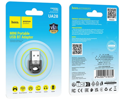 Bluetooth USB-adapter HOCO UA28, Svart