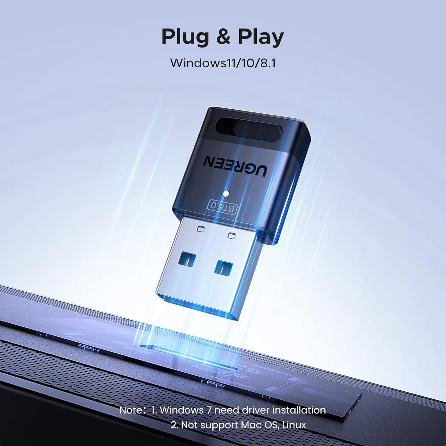 Bluetooth USB-adapter UGREEN CM748 (75073), Svart