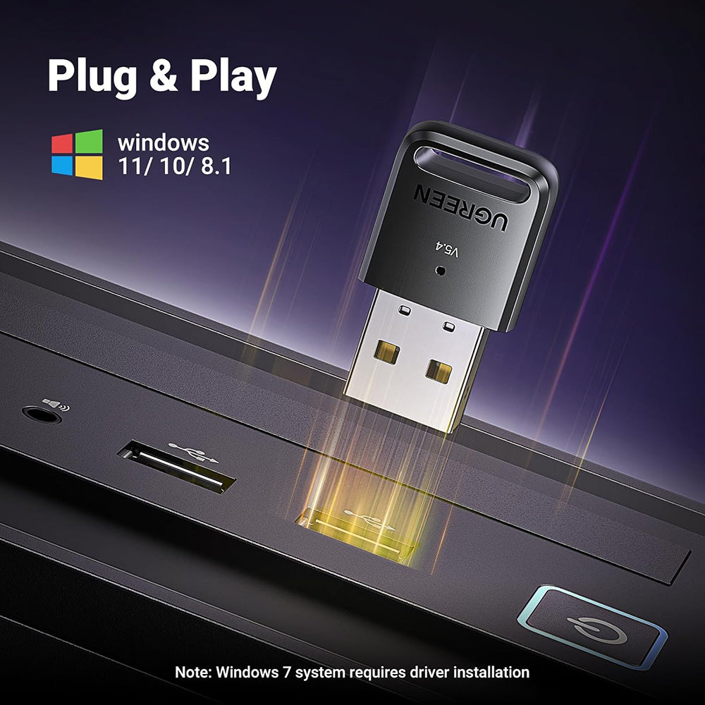 USB Bluetooth-adapter UGREEN CM748 (35058), Svart