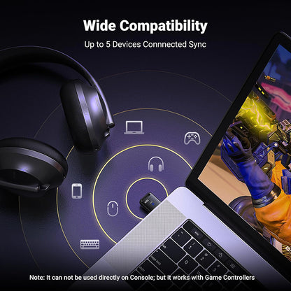 USB Bluetooth-adapter UGREEN CM748 (35058), Svart