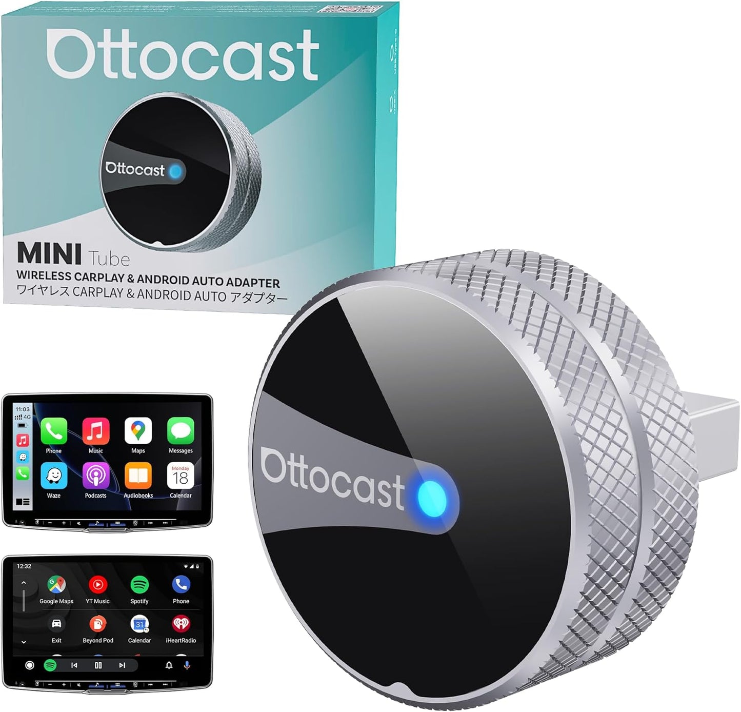 Trådløs Carplay / Android Auto-adapter Ottocast Mini Slim Tube for Apple iPhone / Android-serien CP88-T4