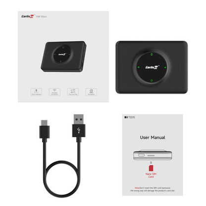 Carplay / Android Auto trådløs adapter Carlinkit kompatibel med Tesla Model 3 / X / Y / S for Apple iPhone / Android-serien CPC200-T2C