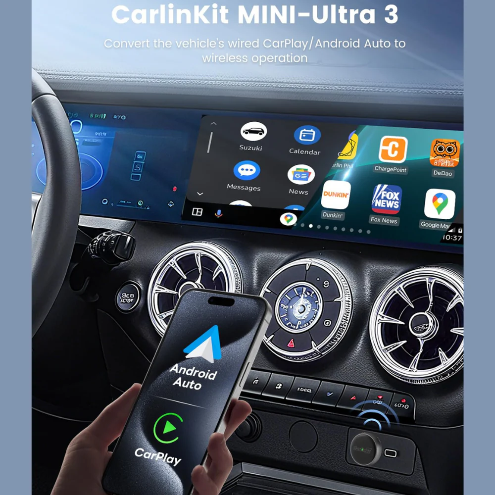 Carplay / Android Auto trådløs adapter Carlinkit Mini Ultra3 for Apple iPhone / Android-serien