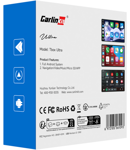 Carplay / Android Auto trådløs adapter Carlinkit TBox Ultra 2 for Apple iPhone / Android-serien, 8GB RAM / 128GB