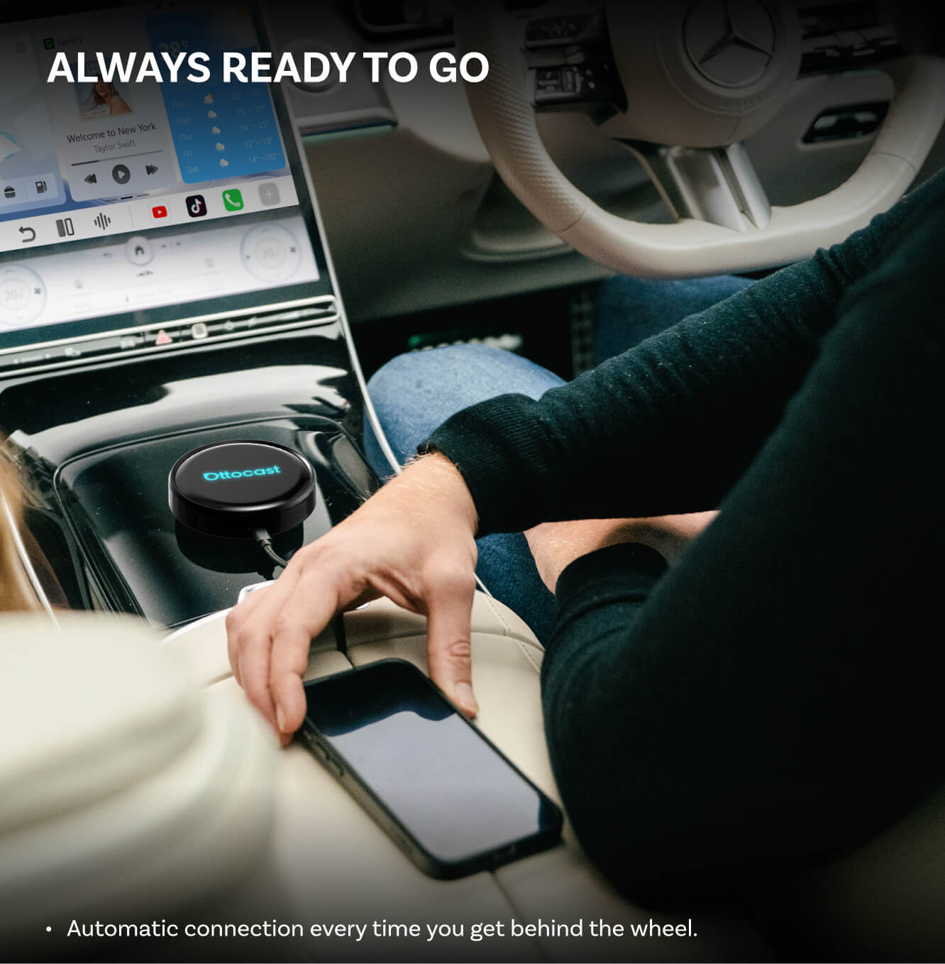 Trådløs Carplay / Android Auto-adapter Ottocast OttoAibox P3 Pro for Apple iPhone / Android-serien PCS61-T