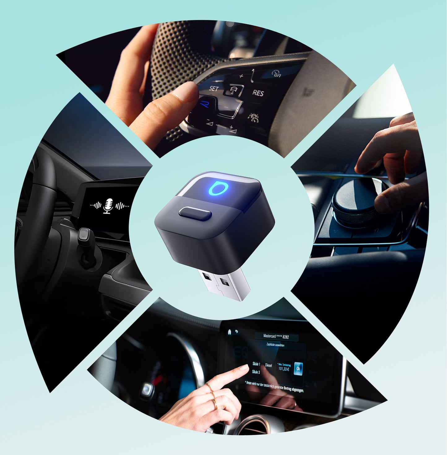 Trådløs Carplay / Android Auto-adapter Ottocast Mini Pico Style A for Apple iPhone / Android-serien CA525-T