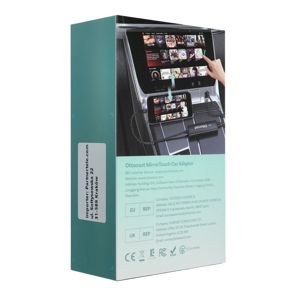 Carplay / Android Auto Ottocast Mirror Touch-adapter for Apple iPhone / Android Series CA450-T