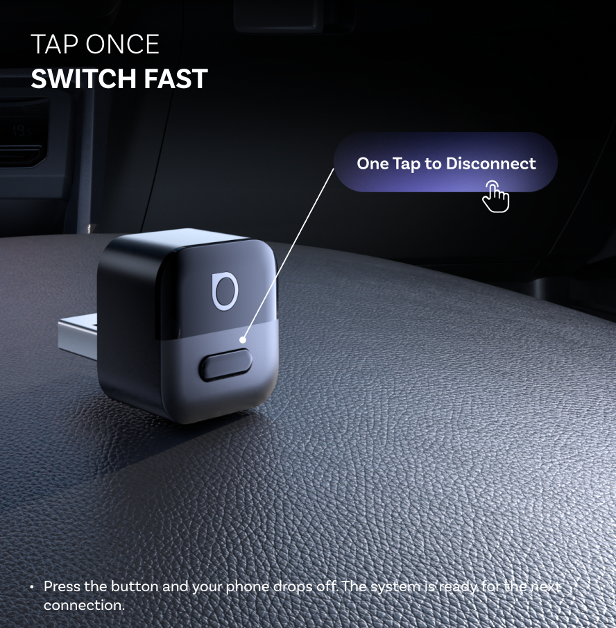 Trådløs Carplay / Android Auto-adapter Ottocast Mini Pico Style A for Apple iPhone / Android-serien CA525-T