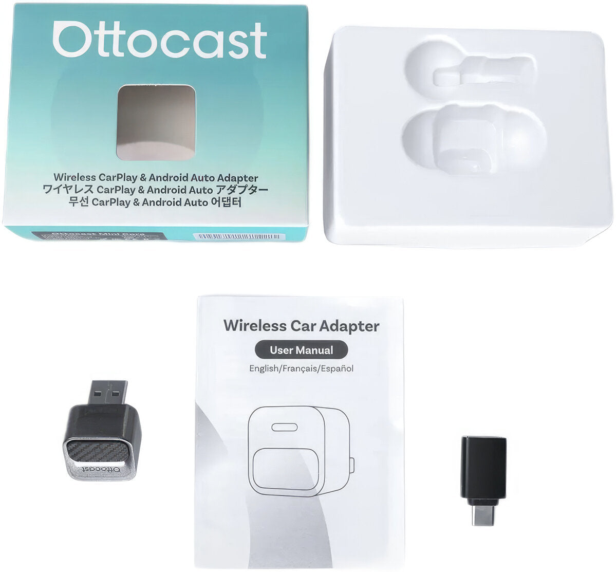 Trådløs Carplay / Android Auto-adapter Ottocast Mini Pico Style B for Apple iPhone / Android-serien CA525-T3