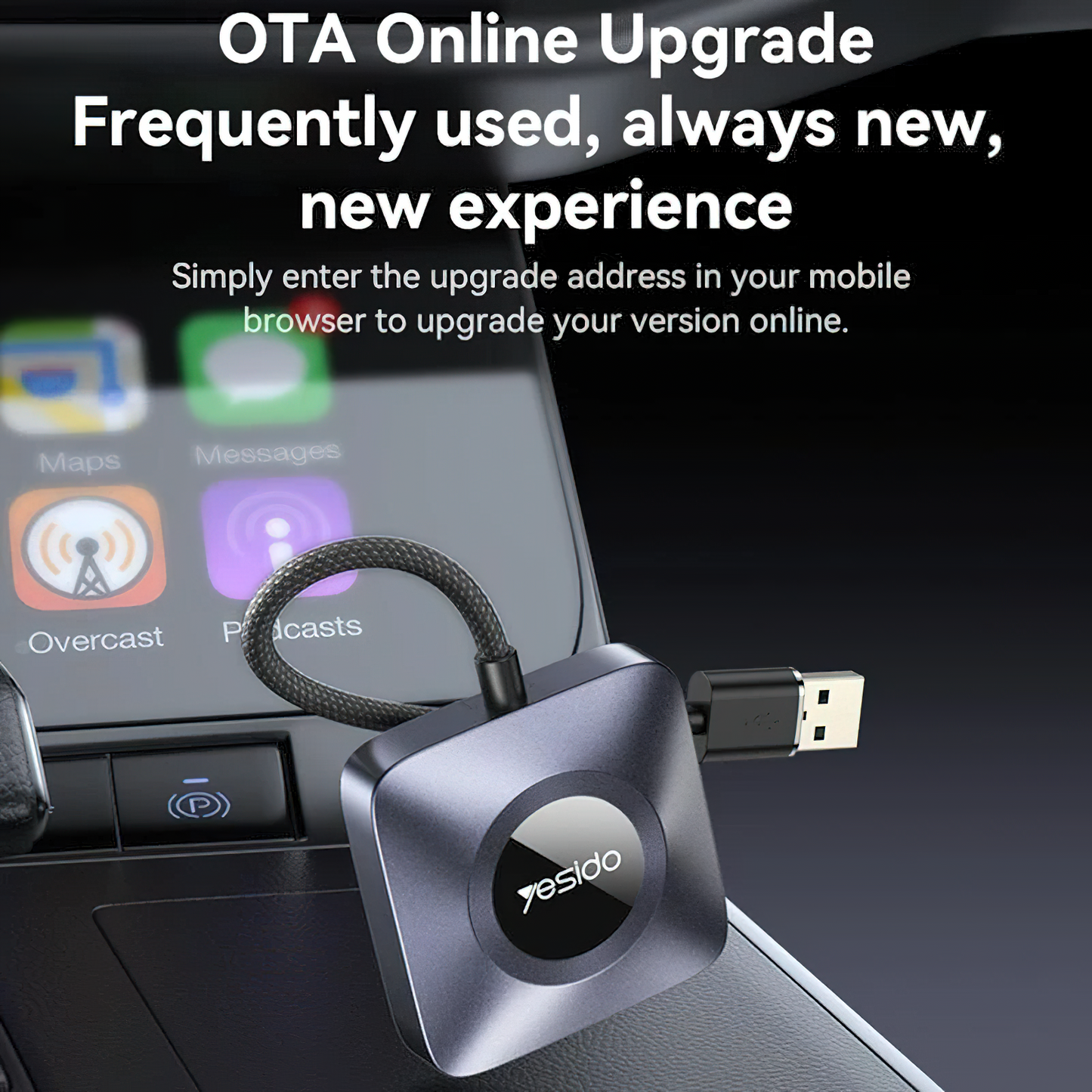 Trådløs Carplay-adapter Yesido KM23 for Apple iPhone-serien