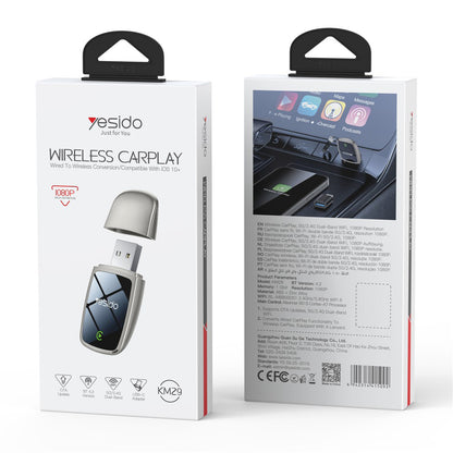 Yesido KM29 trådløs Carplay-adapter for Apple iPhone-serien