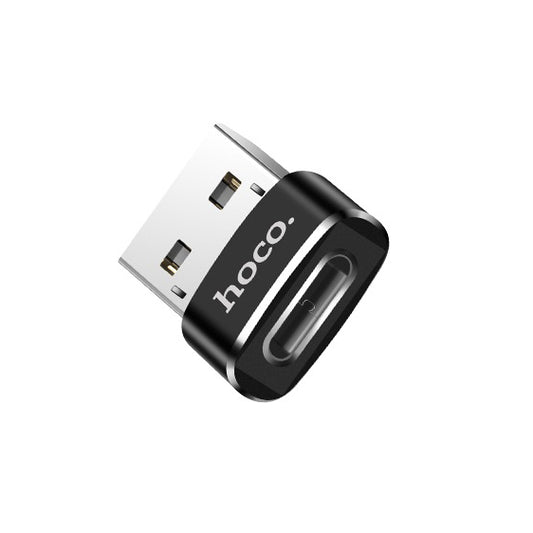USB-C - USB-A data- og ladeadapter HOCO UA6, svart