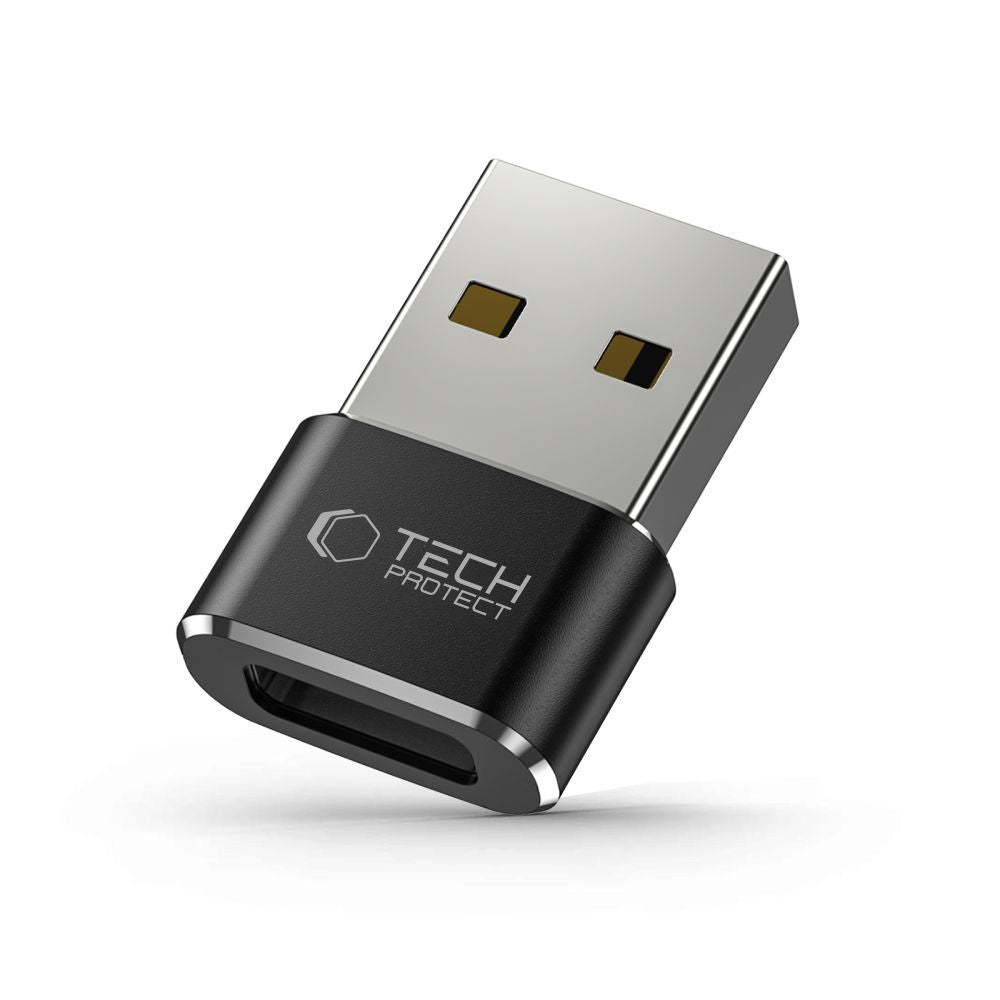 Adapter for Data og Lading USB-C - USB-A Tech-Protect Ultraboost, Svart
