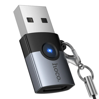 USB-C til USB-A data- og ladeadapter HOCO UA46B, grå