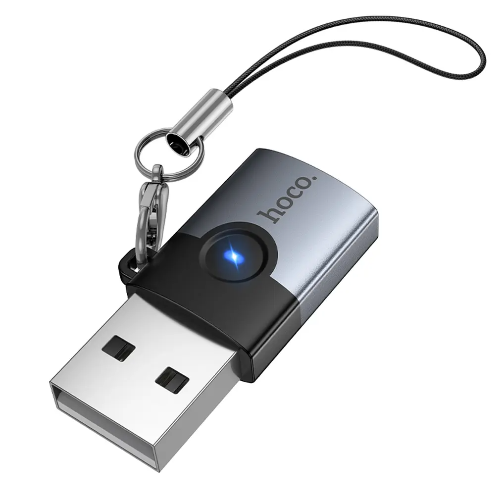 USB-C til USB-A data- og ladeadapter HOCO UA46B, grå