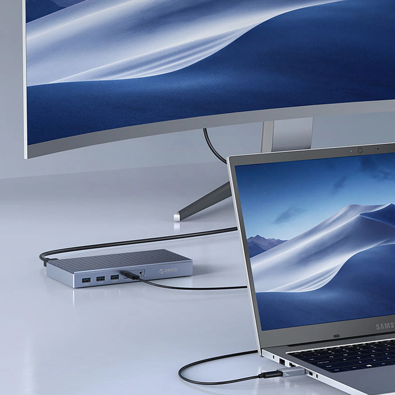 USB-C - USB-A Data og Ladeadapter Orico AH-AC10, Grå