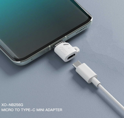 Adapter for Data og Lading microUSB - USB-C XO Design NB256G, Hvit