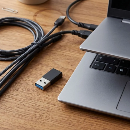 USB-C til USB-A Data- og Ladeadapter Blue Star, Svart