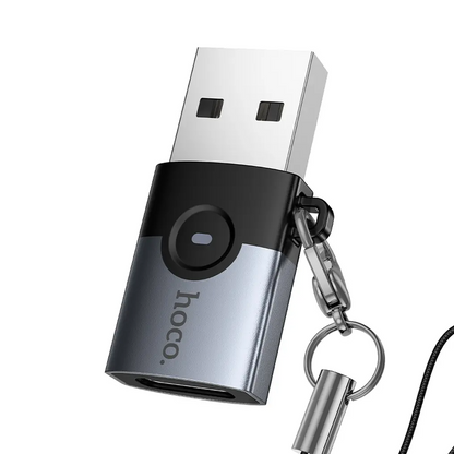 USB-C til USB-A data- og ladeadapter HOCO UA46B, grå
