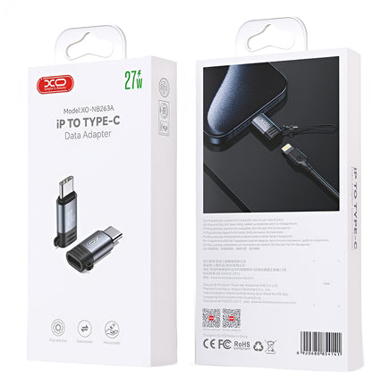 Lightning - USB-C Data og Ladeadapter XO Design NB263A, Svart