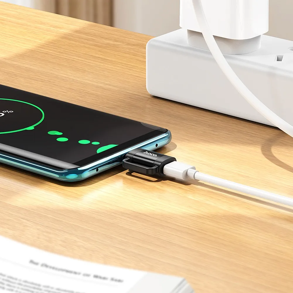 Lightning - USB-C Data og Ladeadapter HOCO UA31E, Svart