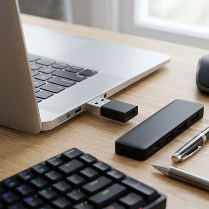 USB-C til USB-A Data- og Ladeadapter Blue Star, Svart