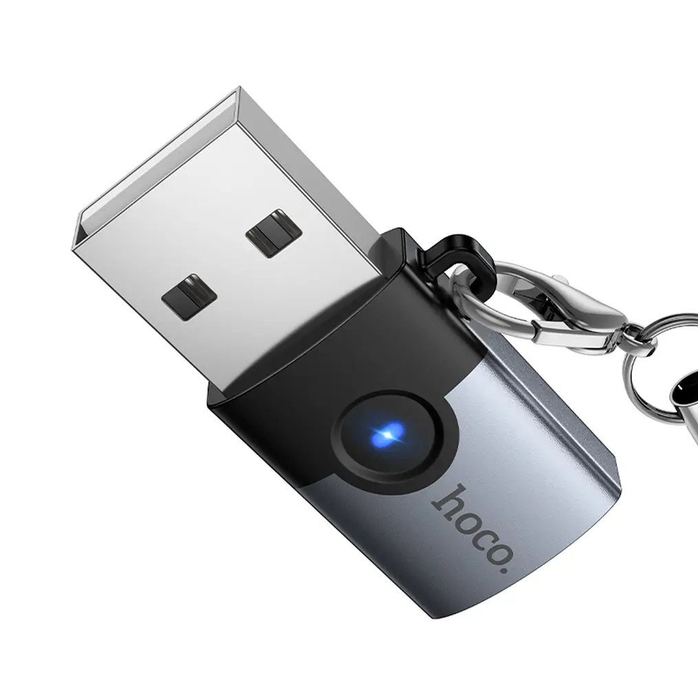 USB-C til USB-A data- og ladeadapter HOCO UA46B, grå