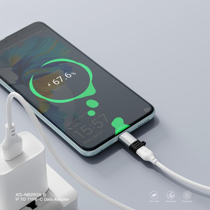 Lightning - USB-C Data og Ladeadapter XO Design NB263A, Svart