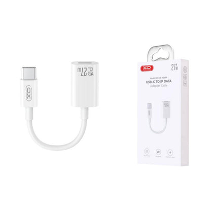 Adapter for Data og Lading USB-C - Lightning XO Design NB-R268A, Hvit