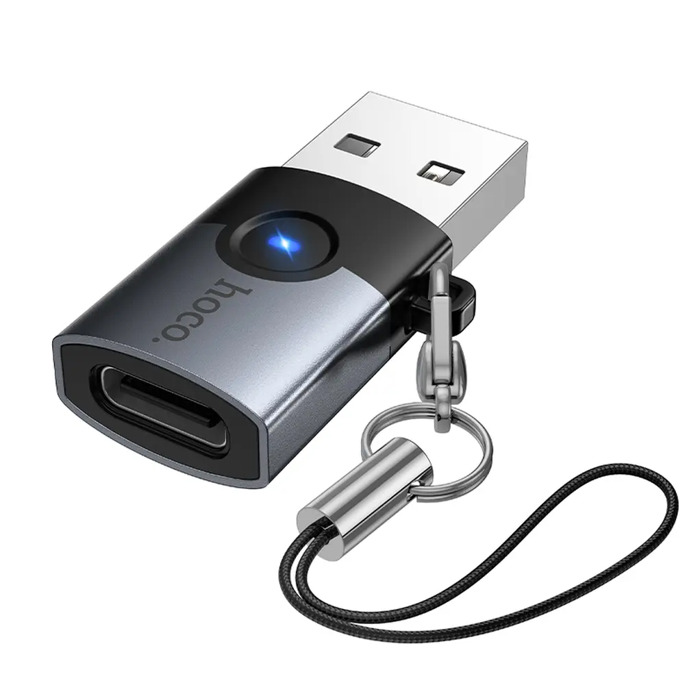 USB-C til USB-A data- og ladeadapter HOCO UA46B, grå