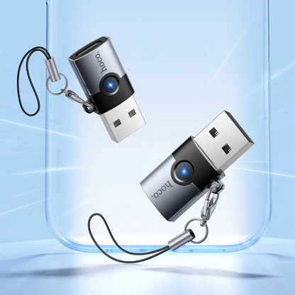 USB-C til USB-A data- og ladeadapter HOCO UA46B, grå