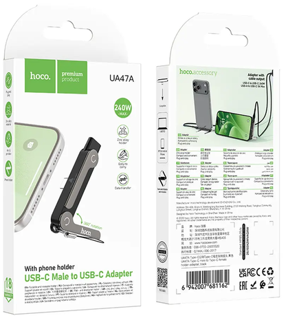 USB-C Data- og Ladeadapter - USB-C HOCO UA47A, Svart