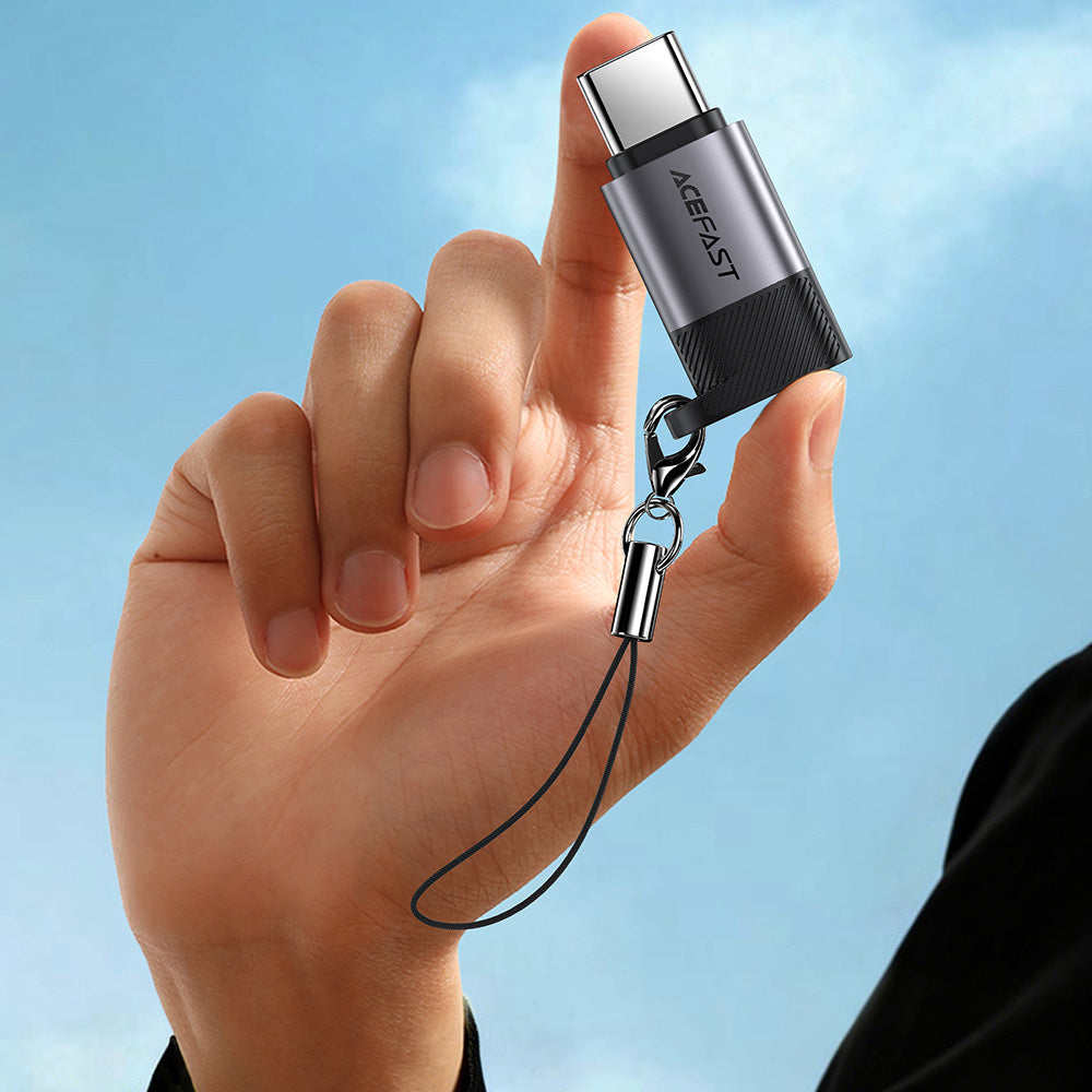 Adapter for Data og Lading Lightning - USB-C Acefast J19, Grå
